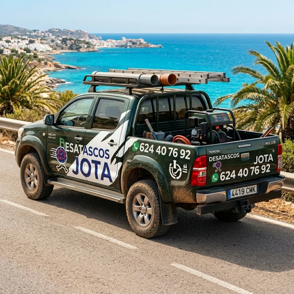 Vehículo 4x4 de desatascos para limpieza y desatascos de tuberías en Valencia